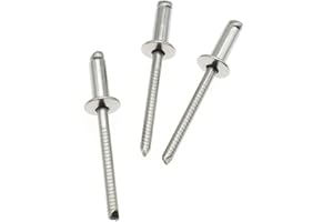LBTODH 50 Pcs 3/16" x 1/2"(4.8x12mm) Stainless Steel Blind Rivets Pop Rivets Core Pulling Rivets, Grip Range(6.5-9.5mm)