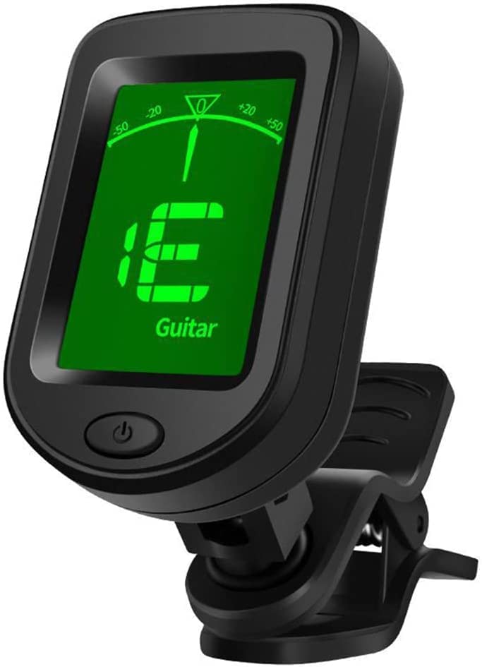 Jognee Guitar Tuner/Tuner, Clip-on Tuner for Guitar, Bass, Violin, C-Ukulele, D-Ukulele, Clear LCD Display, Calibrated Pitch