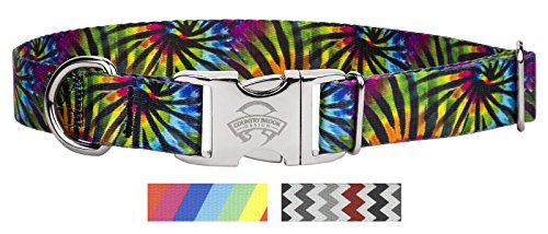 Country Brook Design Premium Tie Dye Stripes Dog Collar - Extra Large