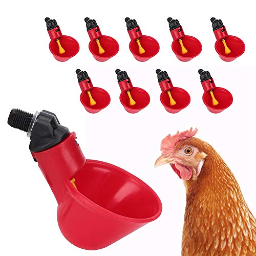 Chicken Water Fountain, 10PCS Poultry Water Nipples Automatic Drinker Chicken Feeder Water Drinking Dispenser for Ducks Hen Turkeys Geese Quail