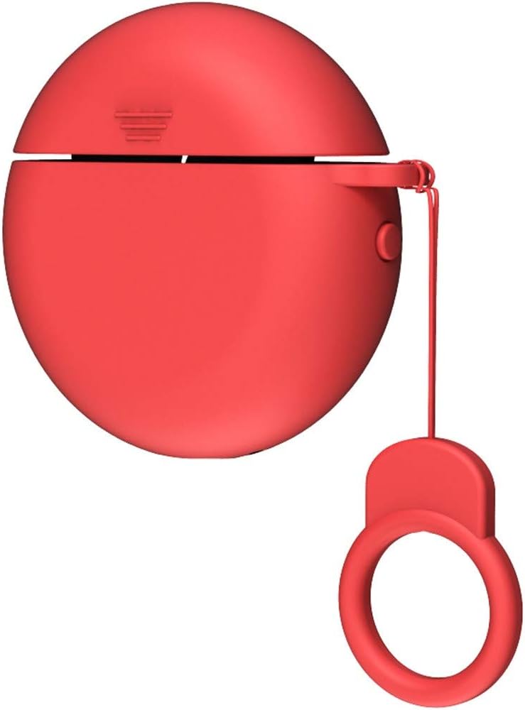 Yukuai Silicone Anti-Lost Plating Protective with Hook Creative Soft Silicone Protective Skin Cover for Huawei Freebuds 3 Wireless Charging Case Compatiable with 2019 Freebuds 3 (Red)