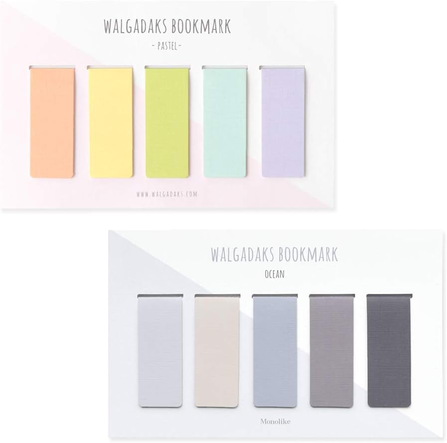 Monolike Magnetic Bookmarks Paster + Ocean, 10 Pieces, Blue,Gray,Purple,Green, Package size : 6.10x3.74x0.15 (cm)