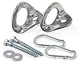 Indoor Hammock Hanging Kit-Perfect Hammock Accessories - Supports 400Lbs -Includes Hammock Hooks, Carabineers, and Lag Bolts for Hanging Your Hammock Indoors or Any Where (Stainless Steel Anchors)