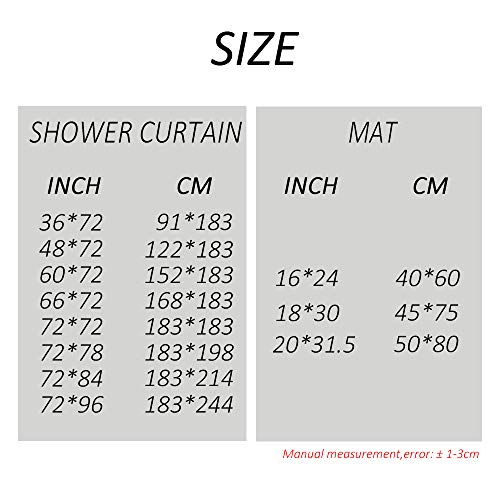 Shower Curtain Set with Bath Rug, Aurora Lanscape Bathroom Accessories Decor Polyester Fabric Shower Curtains with Hooks 60"x72" and Non-Slip Bath Mat 18"x30" - Thumbnail 6
