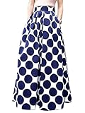 Choies Women's White Contrast Polka Dot Print Maxi Skirt 12