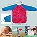 Tinksky Art Smock Waterproof Painting Apron for Kids, Long sleeve, Red & Blue