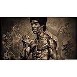 Bruce Lee Poster by Silk Printing # Size about (107cm x 60cm, 43inch x 24inch) # Unique Gift # 48A64A