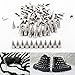 NYKKOLA 100Pcs/Set 9.5mm Silver Cone Spikes Screwback Studs DIY Craft Cool Rivets Punk - Black