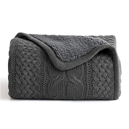 BEDSURE Sherpa Fleece Blanket Throw Size Purple Plush ...