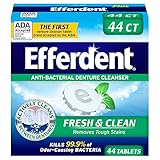 Efferdent Plus Mint Anti-Bacterial Denture Cleanser Tablets, 44 Count