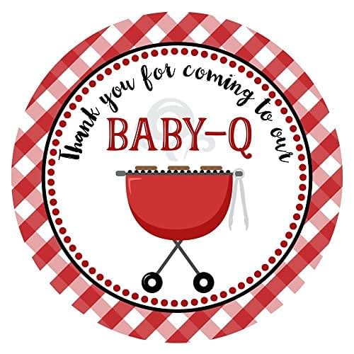 Baby Q Sticker Labels CoEd Baby Shower for Couples