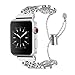 VIGOSS Compatible Apple Watch Band 42mm Women Men, Luxury Apple Watch Bands Jewelry Cuff Bling Hollow Out Bracelet Stainless Steel Bangle Strap for iWatch Series 3/2/1 Sport (Window grille Silver, 42)
