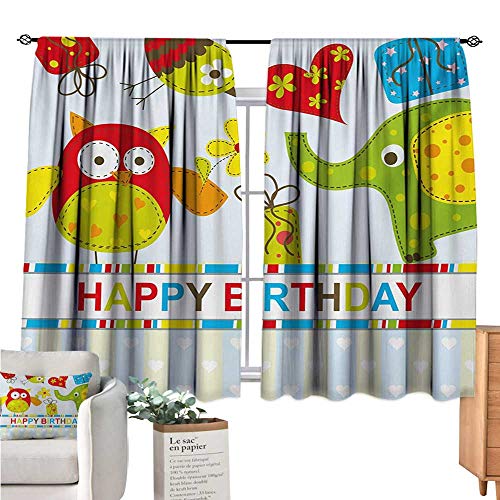 Linhomedecor Kids Birthday Bedroom Curtains Patchwork Design With