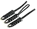 3 Reflective Black Paracord Mummy Knife Lanyards With Skull Alloy Bead