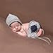 ISOCUTE Newborn Photography Props Baby Boy Knitted Outfits Crochet Hat Pants Set (Light Gray)
