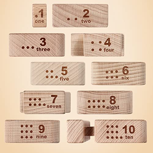 MerryHeart Wooden Montessori Number Blocks, Large 110 Numbers Stacking