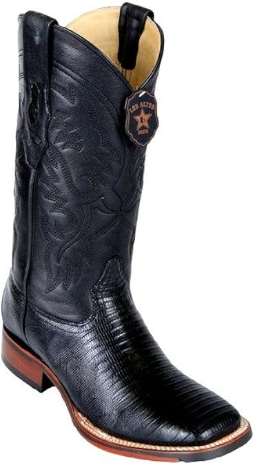 black lizard square toe boots