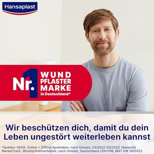 Hansaplast Fixierpflaster Classic (5 m x 2,5 cm), Tapeband zur einfachen und sicheren Fixierung von Wundverbänden, Heftpflaster Rolle mit starker Klebekraft.