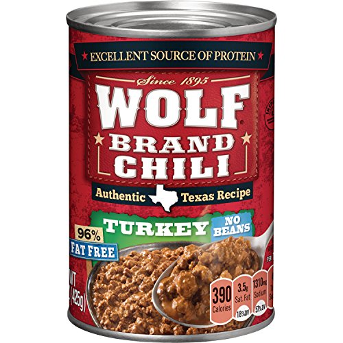 WOLF BRAND Turkey Chili Without Beans, 96% Fat Free, 15 oz. (Pack of 12)