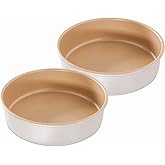 Nordic Ware 9" Round Non-stick Natural Aluminum Cake Pans (2 Pack), Metallic