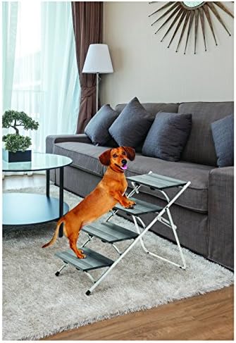 Folding 4 Step Indoor/Outdoor 2 in 1 Wood Pet Steps and Ramp