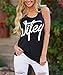 Mansy Women's Letter printed Wifey Tank Top ,Black,Medium