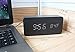 Warmhoming Wooden Digital Alarm Clock, Acoustic Control Clock with Time Temperature and Voice Control, Black