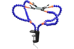 Soldering Helping Hands Clamp, NOEVSBIG 4 Soldering Arms with Adjustable Vise Clip, PCB Third Hand Holder for Electronics Repair, DIY Arts Craft Hobby Soldering Aid