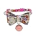 Collar For Small Dogs And Cats Cute Bowtie Dog Collar for Girls and Boys Detachable Bowknot Adjustable Bow Necklace Printed Collar With Bell Dog Puppy Pet Cat Safety Collar For Cat Head (Pink, S)