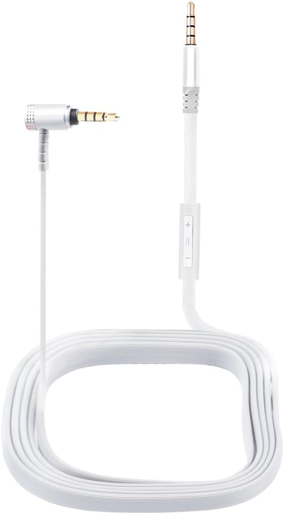 Souney 3.5mm AUX Replacement Headphone/Headset Audio Cable with Microphone for Beats Headset, Apple, Android (Sliver 1.1 Meters)