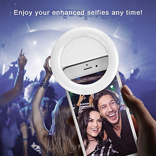 Selfie Ring Light for Camera 36 LED Light for iPhone iPad Tablet Laptop Camera Sumsung Galaxy Photography Phones, Rechargable Battery,White - Thumbnail 4