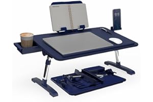 LIMITLESS INNOVATIONS Limitless TotalDesk Portable Workstation and Lap Desk with Adjustable Height & Tilt (Navy)