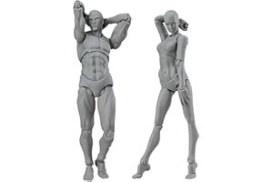 AXITWXIT Body Kun Artist Manikin Figure Drawing Supplies Drawing Tools, Mannequin for Artists Drawing Figures Model for Sketching, Painting, Artists Male (Grey)