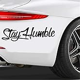 2PCS Stay Humble Car Stickers, 11.81"x3.15" JDM Vinyl Decal, Fantasy Theme, Suitable for Car, Truck, RV, Humorous Vehicle Self-Adhesive Decal |#AZ151 (Black)