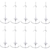 XJMWXHFC 10pc Adjustable Doll Display Holders, Clear Plastic Action Figure Stands, Transparent Support for 11-13 Inch Tall Dolls