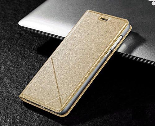 Yooky Hua Wei Honor 8 Case, Premium PU Phone Cover ，Business Style Luxury Genuine Leather Flip Protective Shell For Huawei Honor 8 Wallet Case (Golden)