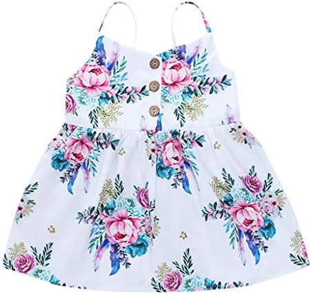 Summer Girls Princess Dress Little Girls Straps Floral Tutu Casual Princess Sundress Skirts