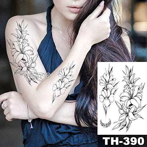 5pcs Etanche Autocollant De Tatouage Belle Fleur De Lys Tatto Tatoo Bras Main Pied Epaule Tato Girl Les Femmes Dans Les Tatouages De 01 Th390 Amazon Fr Beaute Et Parfum
