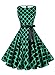 Anni Coco Women's 1950s Hepburn Vintage Swing Dresses With Ribbon Belt Diamond-Shaped Green X-Large