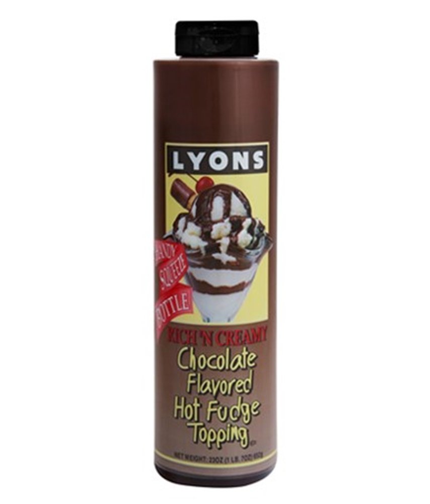 Lyons Rich & Creamy Chocolate Flavored Hot Fudge Topping, 23 Oz. Bottle