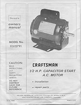 Capacitor Start Motor Wiring Diagram Craftsman - Wiring Diagram Schemas