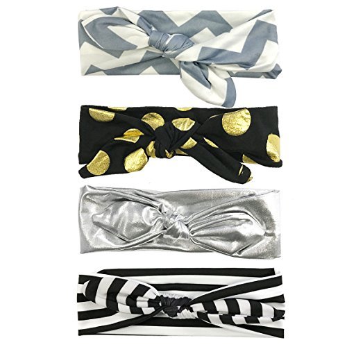 Wrapables Girls Boho Knotted Headband (Set Of 4), Storm