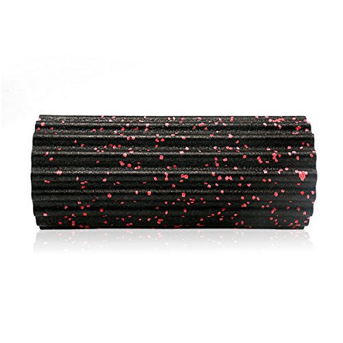 9horn High-Density Foam Roller Extra Firm With Ripples for Deep-Tissue Massage Red Speckled