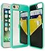iPhone 7 Case, Bastex Teal Hidden Back Mirror Wallet Case with Stand Feature and Card Holder for Apple iPhone 7