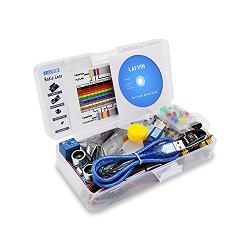 LAFVIN The Basic Starter kit for Arduino with UNO R3, Breadboard, LED, Resistor,Jumper Wires and Power Supply
