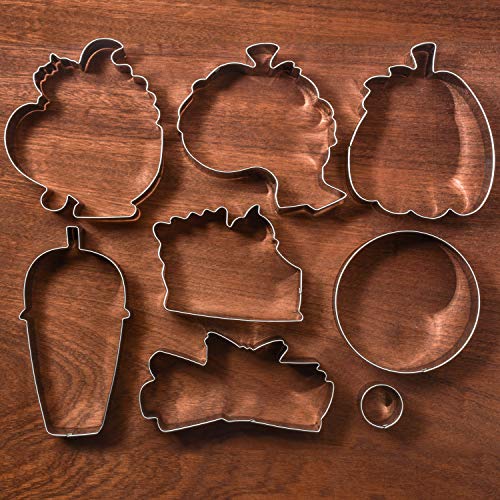 LILIAO Fall/Autumn Cookie Cutter Set 8 Piece Pumpkin, Pumpkin Spice