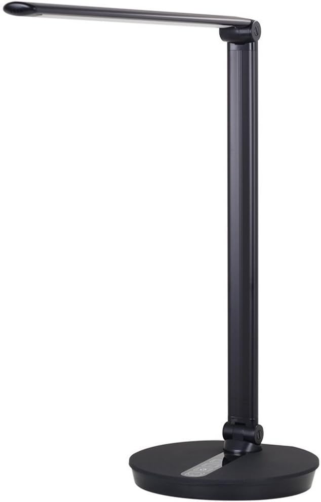 Acctoss 10W Dimmable LED Desk Lamp, Built-in 5V USB Charging Port And Aluminum Alloy Bracket With 5-Level Brightness, Touch Sensitive Control, Folding Table Lamps, Reading Lamps, Bedroom Lamps
