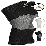 Smalets Brace Compression Knee Support Sleeves (1 Pair) -Powerful Joint Protection for Cross Training, Weightlifting, Running & More Black, L