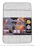 KITCHENATICS 100% Stainless Steel Wire Cooling and Roasting Rack Fits Small Quarter Sheet Size Baking Pan, Oven Safe, Commercial Quality, Heavy Duty for Cooking, Roasting, Drying, Grilling (8.5"X12")