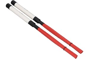 Portable Drum Brushes with Nylon Wires, 1 Pair Comfortable Grip Drumstick Brushes for Percussion Instruments, Ideal for Drum 